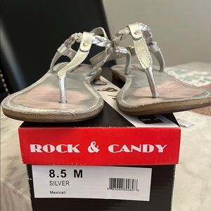 Rock & Candy Silver Leather Sandals